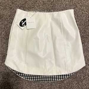 NWT Faux White Leather Moodie Gwen Skirt
